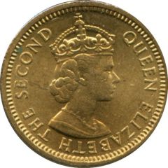 5 Cents - Elizabeth II 1st portrait, reeded edge