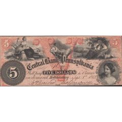 5 Dollars Central Bank of Pennsylvania