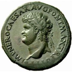 Sestertius - Nero PACE P R TERRA MARIQ PARTA IANVM CLVSIT S C