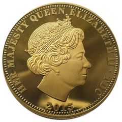 5 Pounds - Elizabeth II 70th Anniversary of V.E. Day, Gold Plated