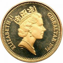 70 ECUs / 50 Pounds - Elizabeth II Charlemagme, gold .500