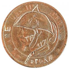 Jeton - Défaite de Sedan 1870 - Module de 10 Centimes satirique - Napoléon III