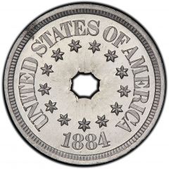 5 Cents `1884 Nickel` Pattern, aluminium