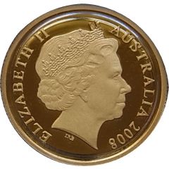 10 Dollars - Elizabeth II 4th Portrait - Gold Kangaroo, Reg Mombassa