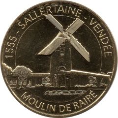 Monnaie de Paris Tourist Token - Moulin de Rairé 1555 - Sallertaine - Vendée