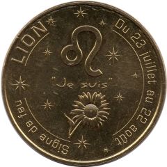 Monnaie de Paris Tourist Token - Lion Signe de feu - Du 23 juillet au 22 août