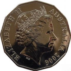 50 Cents - Elizabeth II 4th Portrait - XVIII Commonwealth Games Table Tennis