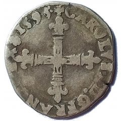 Huitième d`écu - Charles X Cardinal de Bourbon