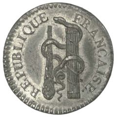 10 Centimes with club pattern
