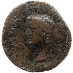 Sestertius - Tiberius ROM ET AVG, altar of Gauls