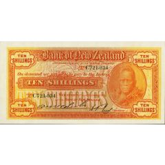 10 Shillings Bank of New Zealand, Without 1/2 in corners