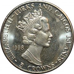 5 Crowns - Elizabeth II Head Princess Diana