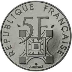 5 Francs Eiffel Tower, Platinum