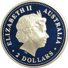 2 Dollars - Elizabeth II 4th Portrait - Australian Kookaburra