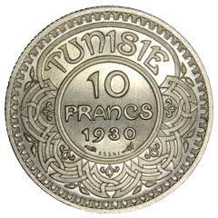 10 Francs - Ahmad II Reverse Essai