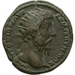Dupondius - Marcus Aurelius TR POT XXIII IMP V COS III S C, Salus