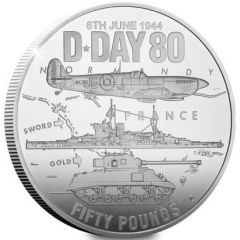 50 Pounds - Charles III D-Day, Silver 10oz.
