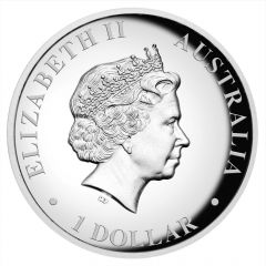 1 Dollar - Elizabeth II 4th Portrait - Australia Silver Kangaroo