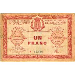 1 Franc - Chambre de Commerce de Saint-Omer 62