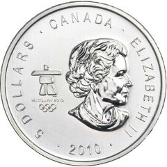 5 Dollars - Elizabeth II Hockey Player, Gold plated