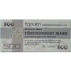 500 Mark Forum-Scheck