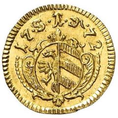 1 Pfennig Gold pattern strike