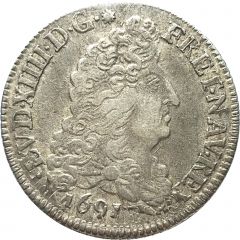 1/4 Ecu with 8 Ls - Louis XIV 1st type