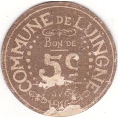 5 Centimes - Commune of Luingne [Hainaut]