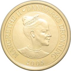 10 Kroner - Margrethe II 4th portrait, Little Mermaid - Gold issue