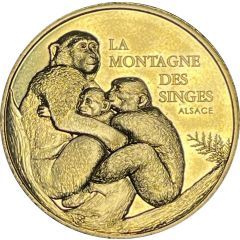 Jeton touristique - Monnaie de Paris - Alsace La Montagne des Singes - trois singes
