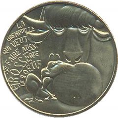 Jeton Touristique - Monnaie de Paris - Jean de la Fontaine - La Grenouille et le Boeuf