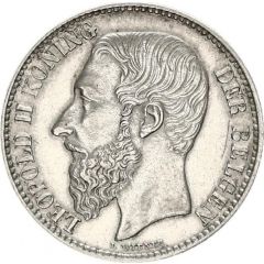 2 Francs - Léopold II Dutch legend