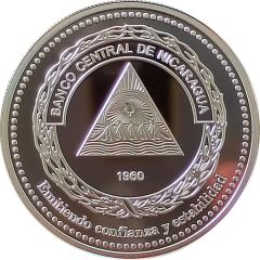 60 Córdobas Central Bank Anniversary, silver