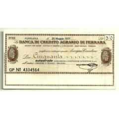 50 Lire Banca di Credito Agrario di Ferrara