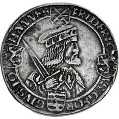 1 Guldengroschen ``Klappmützentaler`` - Frederick III, John I, and George