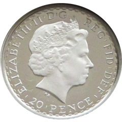 20 Pence - Elizabeth II 4th portrait, 1/10 oz Fine Silver
