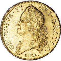 5 Guineas - George II Older portrait
