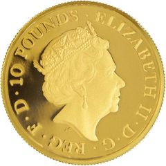 10 Pounds - Elizabeth II 5th portrait, 1/10 oz Fine Gold