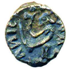 Half-denga - Vasily I Dmitriyevich Warrior left / Cross
