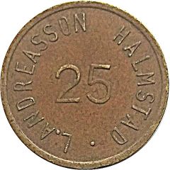 25 Öre - L. Andreasson Halmstad