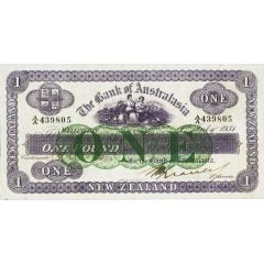 1 Pound Bank of Australasia, 5 circles, wavy border