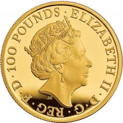 100 Pounds - Elizabeth II 5th portrait, 1 oz Fine Gold