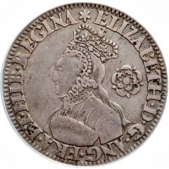 6 Pence - Elizabeth I Milled issue, Large rose