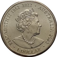 1 Dollar In the name of Elizabeth II,, 6th Portrait - The Giant Murray Cod, Coloured