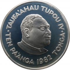 10 Pa`anga - Taufa`ahau Tupou IV Commonwealth Games 1982