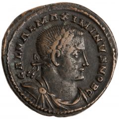 Nummus - Maximinus II as Caesar draped, cuirassed, GENIO POP ROM, PLN, Londinium