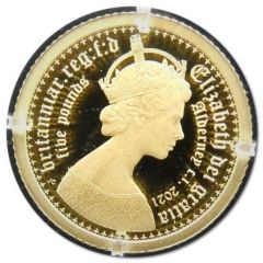 5 Pounds - Elizabeth II Gothic - Quartered Arms, Half Gram Gold