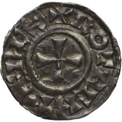 Denier - Robert II Sainte-Marie du Puy mint, monogram XPS