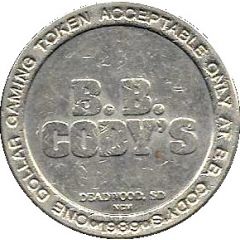 1 Dollar Gaming Token - B. B. Cody`s Casino Deadwood, SD