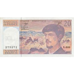 20 Francs - Debussy type 1980 uniface